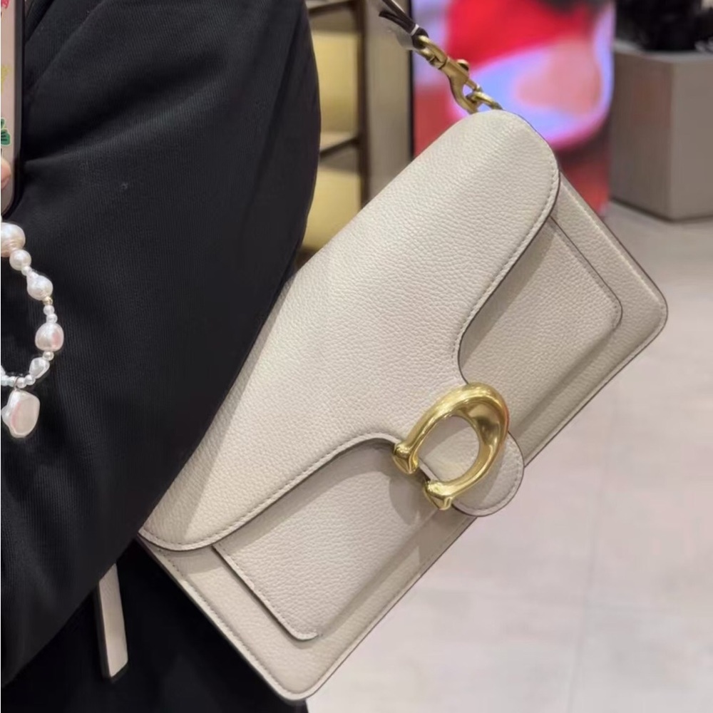 Coach Ivory Shoulder Bag with Gold Accents - Picture 6 of 6